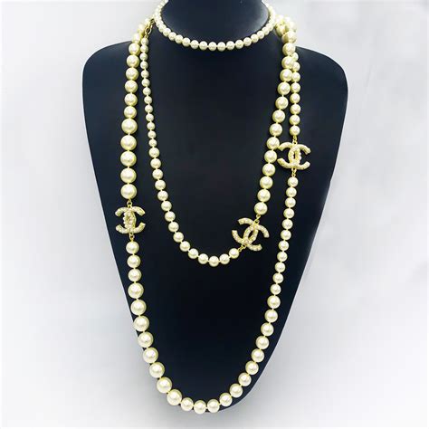 chanel pearl necklace new|pre owned Chanel pearl necklace.